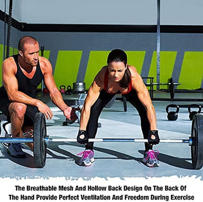 2 Pairs Workout Gloves Adjustable Weight Lifting Gym Exercise Training Breathable Workout Gloves with Full Palm Protection for Men and Women Fitness, Biking, Pull Up, Cycling