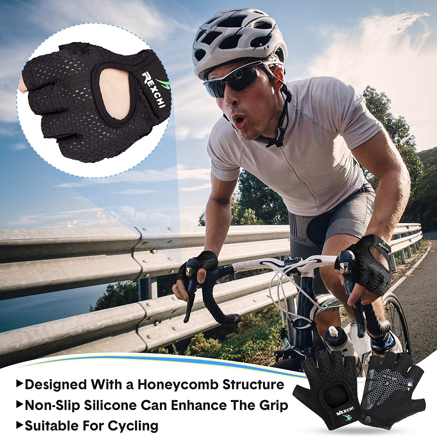 2 Pairs Workout Gloves Adjustable Weight Lifting Gym Exercise Training Breathable Workout Gloves with Full Palm Protection for Men and Women Fitness, Biking, Pull Up, Cycling