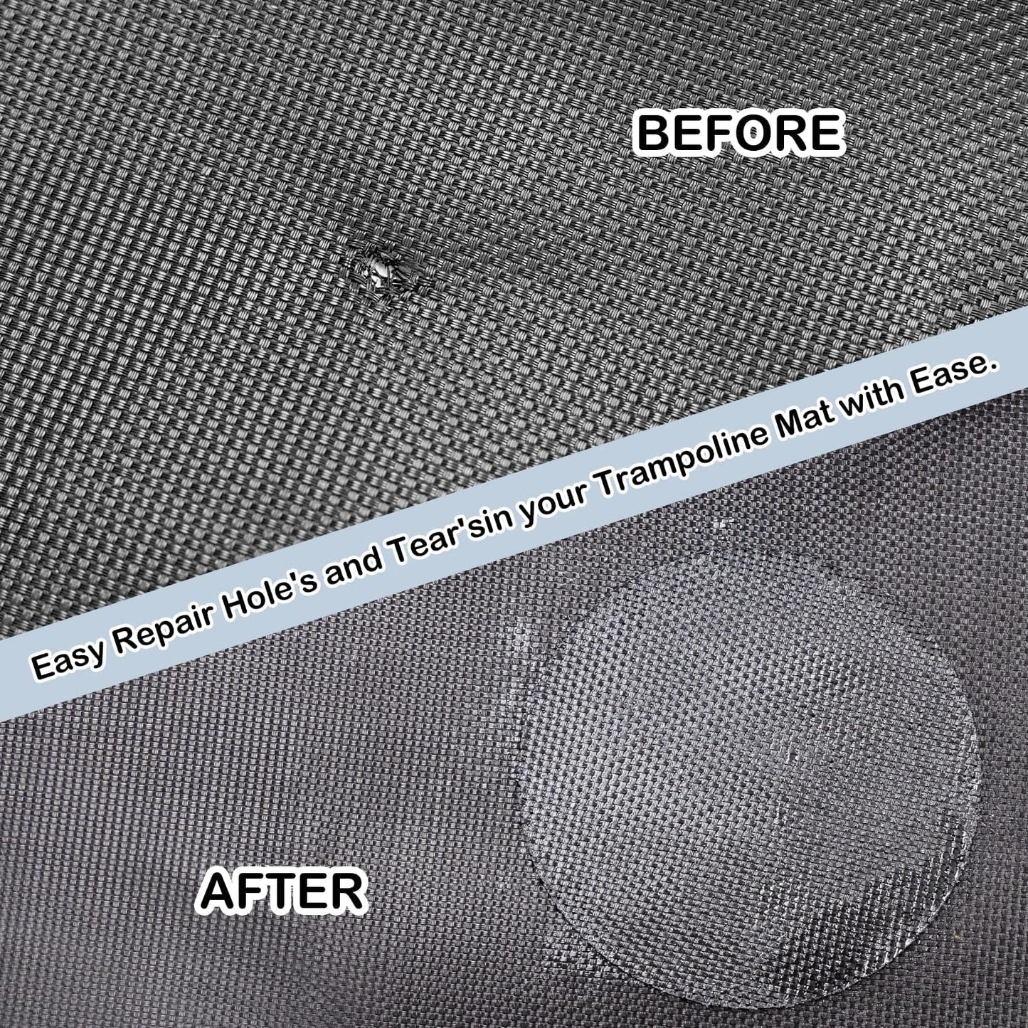Trampoline Patch Repair Kit 4 Inch Circle on Patches | Repair Trampoline Mat Tear or Hole