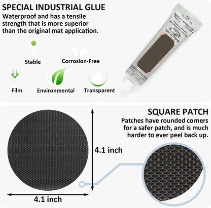 Trampoline Patch Repair Kit 4 Inch Circle on Patches | Repair Trampoline Mat Tear or Hole