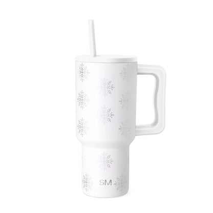 30 Fl Oz Insulated Stainless Steel Trek Tumbler with Straw Lid | Crystal Freeze