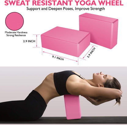 RENRANRING Exercise Ball for Yoga - 11-In-1 Yoga Ball Set with Resistance Bands, Yoga Block, Pump, Workout Balls for Exercise, Stability, Office Ball Chair, Home & Gyms (Pink)