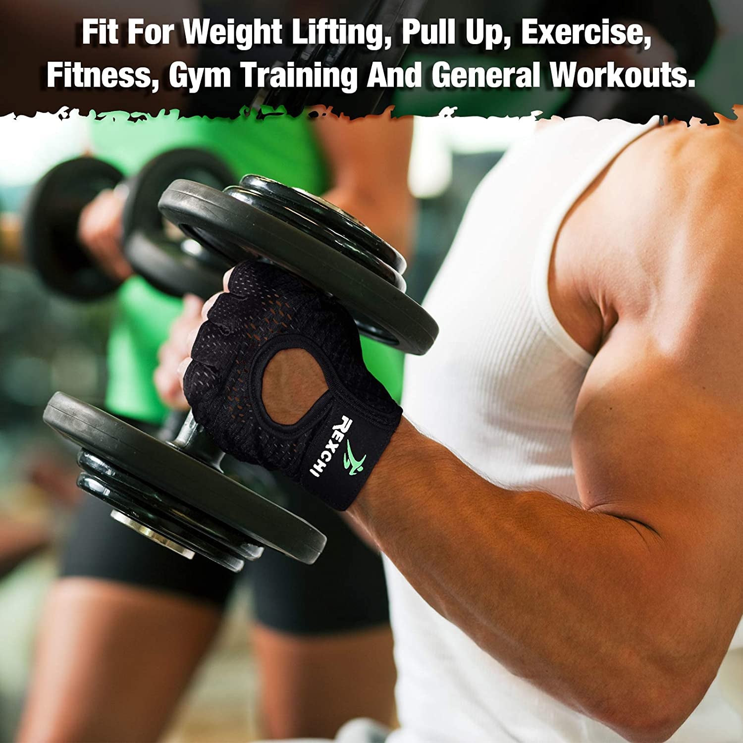 2 Pairs Workout Gloves Adjustable Weight Lifting Gym Exercise Training Breathable Workout Gloves with Full Palm Protection for Men and Women Fitness, Biking, Pull Up, Cycling