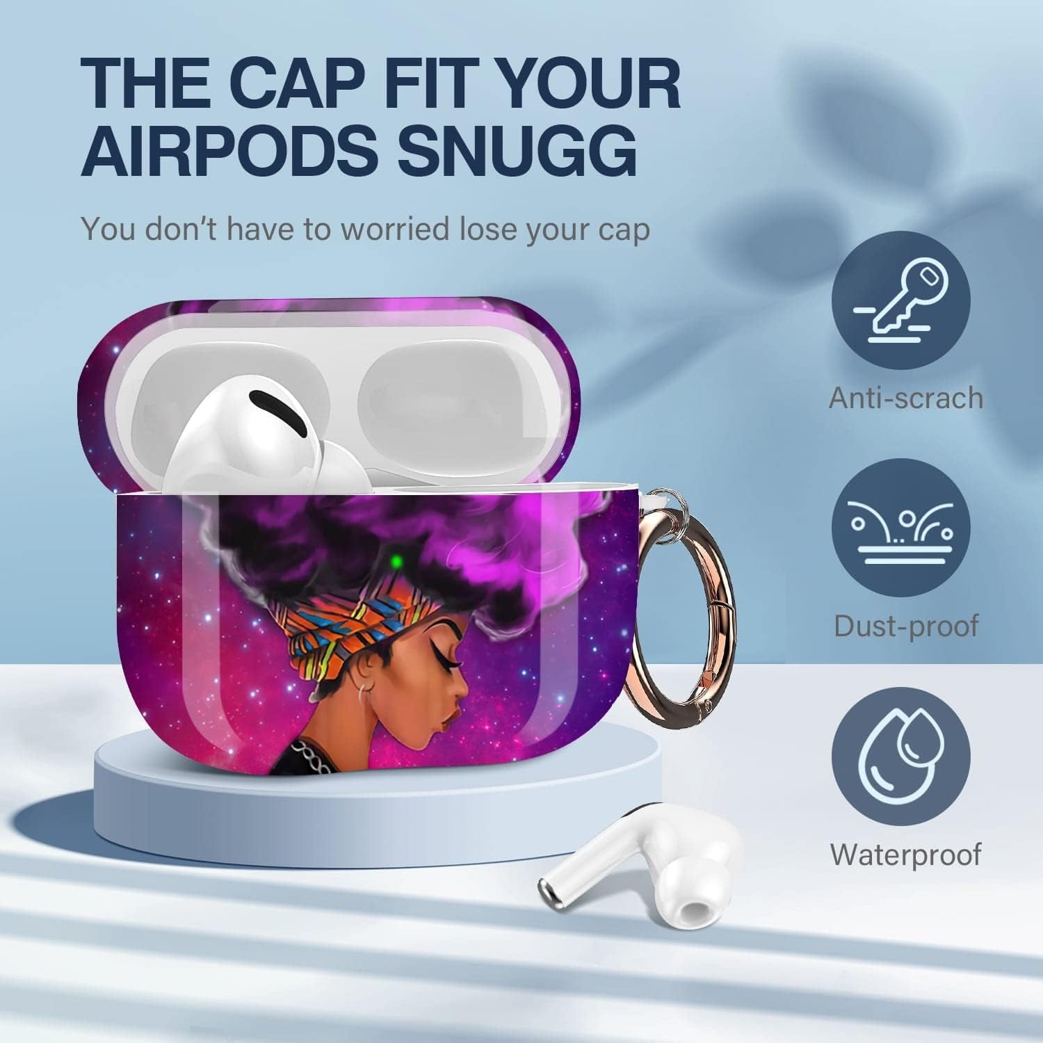 for Airpods Pro Case Cover with Keychain,Full Protective Shockproof Hard Case Cover for Apple for Airpods Pro Case [Front LED Visible]